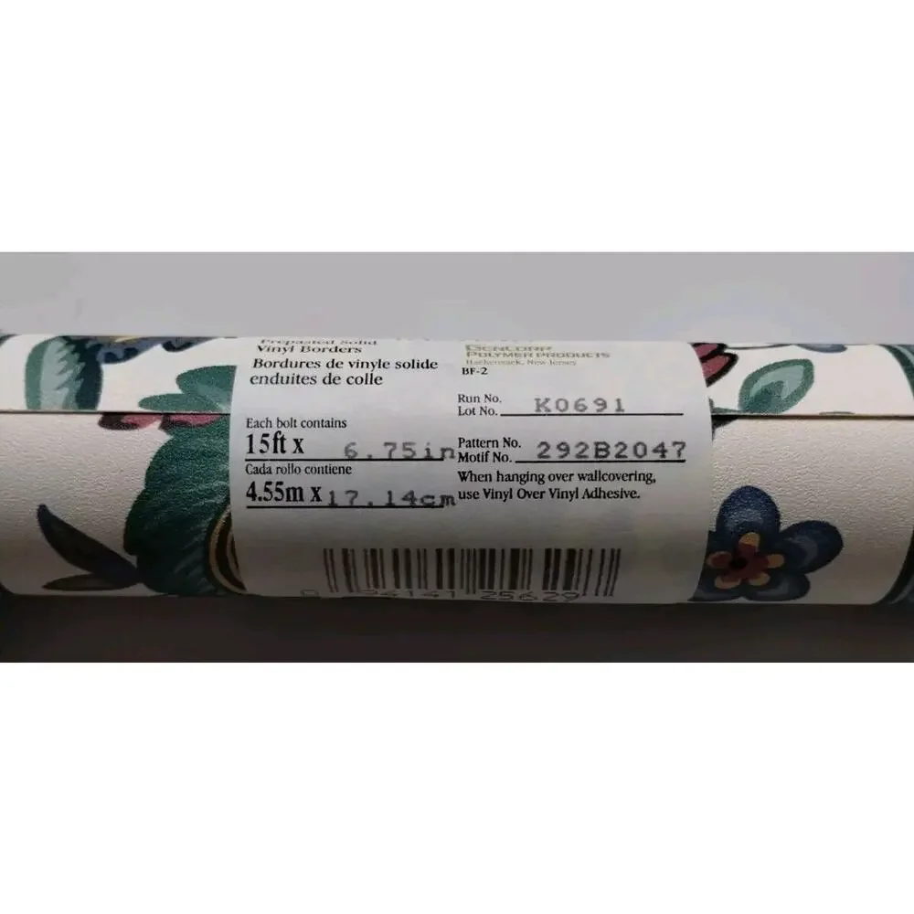 Fashon Pre-pasted Decorative Wall Border - Green Maroon Blue - 5yds - 6.75